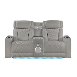 Electra - 3 Piece Power Reclining Sofa, Loveseat And Recliner Set With Power Headrests, Massage And LED Lighting