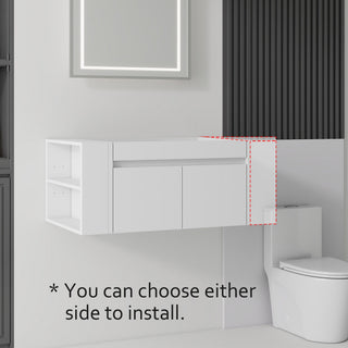 36" Floating Bathroom Vanity Cabinet, With Soft Close Double Doors, Wall Mounted, Cabinet Only - White