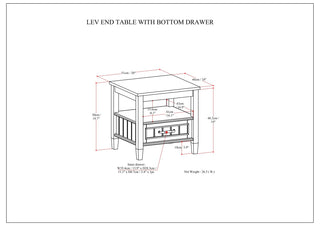 Lev - End Table With Bottom Drawer - Smoky Brown