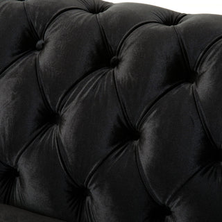 Chesterfield Loveseat Sofa, 2 Person Rolled Arm Upholstered Couch