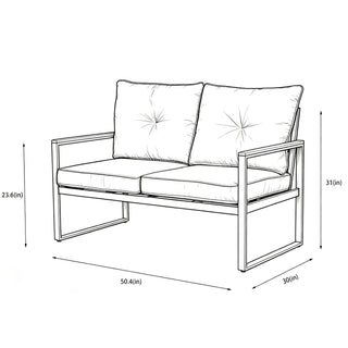 Oversized Outdoor Conversation Set, 5 Seater - Blue