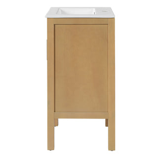 Bathroom Cabinet With Sink, Adjustable Shelf, Soft Closing Hinges - Natural Wood