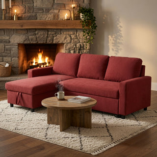 L - Shaped Convertible Sofa Bed With Storage Chaise