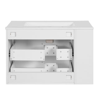 Wall Mounted Bathroom Vanity With 2 Drawers, Sink, Floating Storage Unit