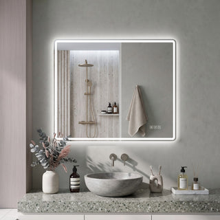 24" X 32" Rectangular Front Lighted And Backlit LED Bathroom Mirror With Anti Fog - Clear