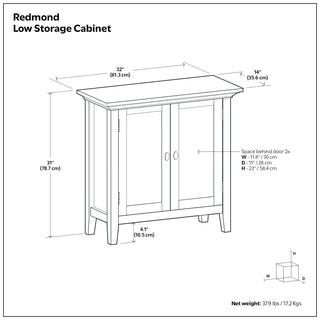 Redmond - Low Storage Cabinet - Brunette Brown