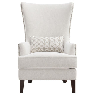 Lindstrom - Wingback Accent With Contoured Back - Ivory White