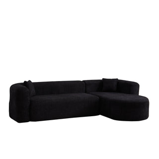 L - Shape Boneless Cloud Couch With 2 Throw Pillows For Living Room