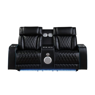 Electra - Power Reclining Loveseat With Power Headrests, Console, Speakers, Massage, LED Lighting And USB Control