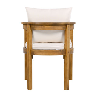 Abaco - Outdoor Patio 7 Pieces Dining Set With Chairs And Table - Teak / Beige