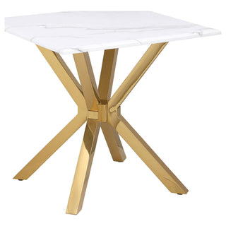 Maciel - 2 Piece Marble Coffee And End Table Set With Base Marble - White Marble