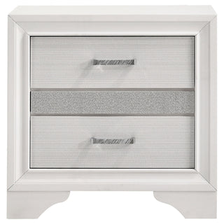 Transitional 2 Drawer Nightstand With Hidden Jewelry Tray