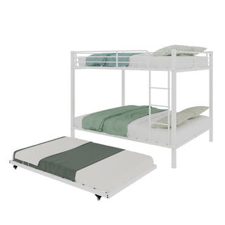 Bunk Bed For Kids, Convertible Frame With Ladders & Guardrail