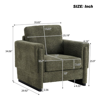 Upholstered Accent Armchair With Square Arm