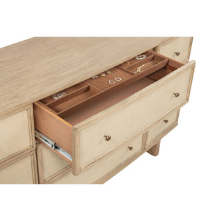 Kimpton - 9 Drawer Dresser With Mirror - Beige