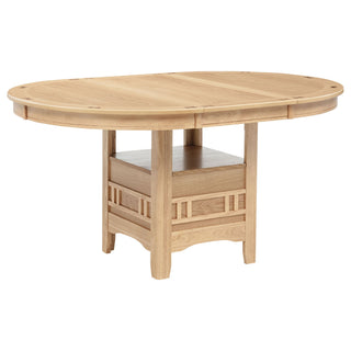 Davis - 5 Piece Oval Extension Leaf Dining Set With Pedestal Base - Light Oak