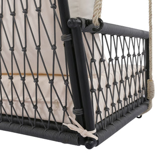 Outdoor Swing Sofa With Soft Cushions For Patio - Beige