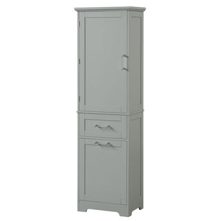 Tall Freestanding Bathroom Storage Cabinet With Adjustable Shelf And 2 Drawers