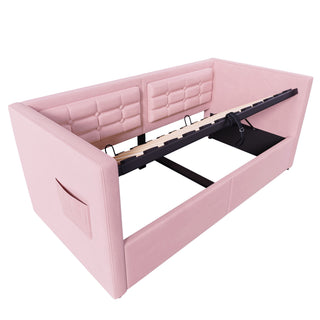 Upholstered Daybed With Hydraulic Storage And USB / Type - C Charging