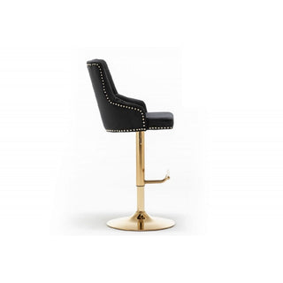 Adjustable Swivel Bar Stool With Nailhead Trim (Set of 2)