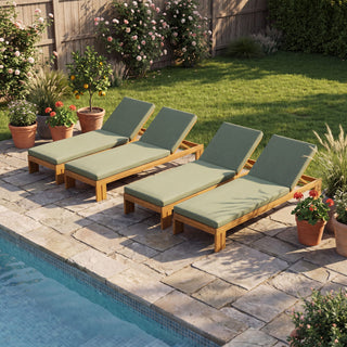 Outdoor Chaise Lounge With 5 Position Adjustable Backrest