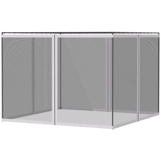 Outsunny - 10' x 13' Replacement Mesh Sidewall Netting For Patio Gazebos And Canopy Tents With Zippers (Sidewall Only) - White