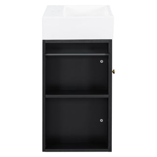 Modern Bathroom Vanity With Sink, Diamond Pattern Doors