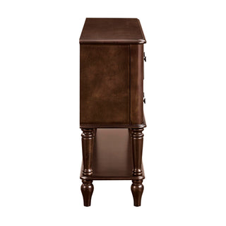 Console Table, Entryway Sofa Table With 4 Storage Drawers And Open Shelf - Espresso
