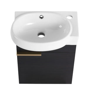 Wall Mounted Bathroom Vanity With Sink And Storage Rack, Soft Close Doors