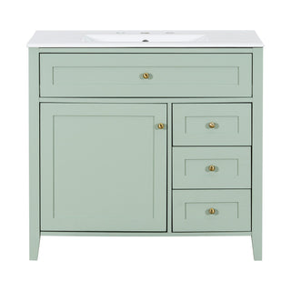Bathroom Vanity With Sink, Cabinet With 3 Drawers And Adjustable Shelf