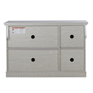Storage Cabinet With 3 Mirrored Acrylic Doors, Adjustable Shelves