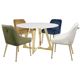 Imani - Round Marble Dining Table - Gold