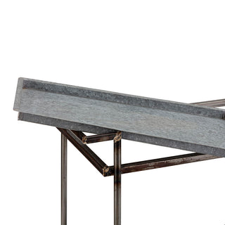 Percy Galvanized Metal Bar Cart - Gray