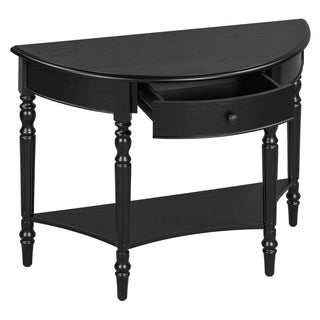 Half Moon Console Table With Drawer & Shelf