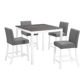 5 Piece Counter Height Table Set With 4 Chairs