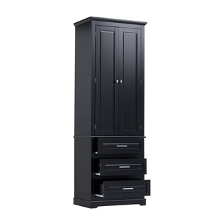 Tall Storage Cabinet With 3 Drawers For Bathroom