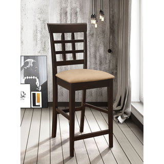 Upholstered Counter Height Stools (Set of 2) - Brown / Beige