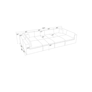 Custom Configuration Modular Sectional & Toss Pillows