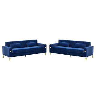 2 Pieces Sofa Sofa Set With Removable Cushions For Home Apartment