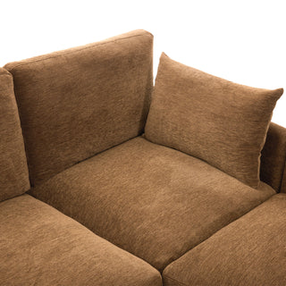 Modern Modular U-Shaped Sofa Bed With Movable Ottoman, USB Ports, Phone Holder