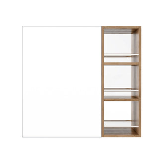 29.63" Wall Mounted Bathroom Cabinet With Adjustable Shelves - Imitative Oak