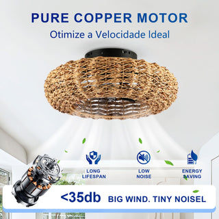 Ceiling Fan With Remote Control, 6 Speed, DC Motor Reversible Ceiling Fan For Living Room - Matte Black