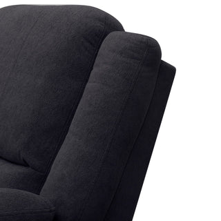 3 Seat Manual Reclining Sofa With Deep Recline - Black