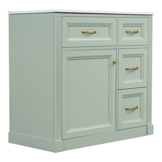 Modern Bathroom Vanity With Sink, 4 Drawers, Soft-Close Door, Adjustable Shelf