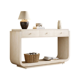 Console Table With 3 Drawers, Display Shelf