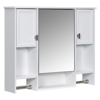 Wall Mounted Bathroom Storage Cabinet With Mirror, Medicine Cabinet With Towel Bar