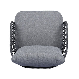4 Piece Outdoor Patio Furniture Set, Metal Chairs With Woven Rope U Shaped Backrest