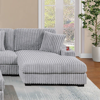 RAF Chaise With Cup Holder Modular Living Room Furniture Pillow - Gray / Mink