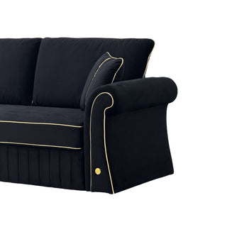 Sofa With Rolled Arms, 3 Seater Couch, Living Room Accent