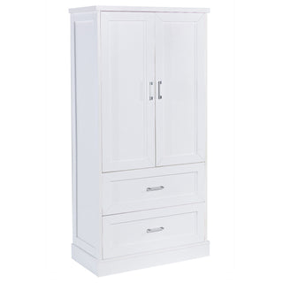 Tall Bathroom Storage Cabinet With 2 Doors And Drawers, Adjustable Shelf